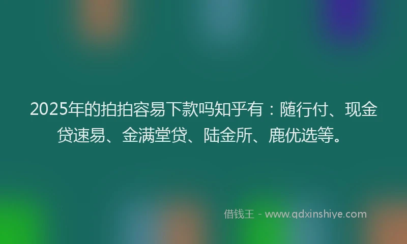 2025年的拍拍容易下款吗知乎有：随行付、现金贷速易、金满堂贷、陆金所、鹿优选等。