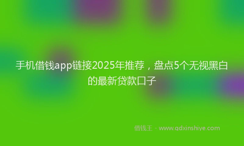 手机借钱app链接2025年推荐，盘点5个无视黑白的最新贷款口子