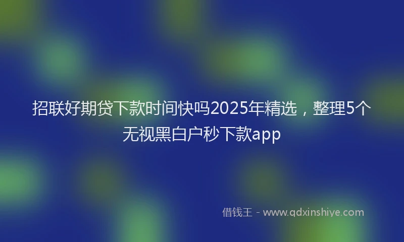 招联好期贷下款时间快吗2025年精选，整理5个无视黑白户秒下款app