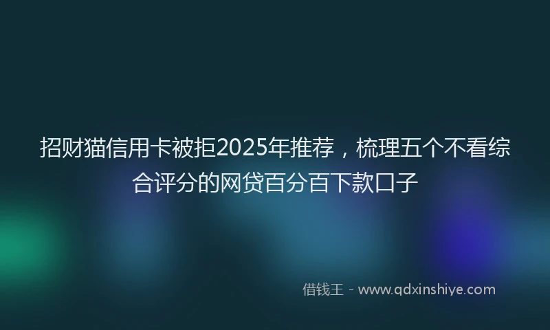 招财猫信用卡被拒2025年推荐，梳理五个不看综合评分的网贷百分百下款口子