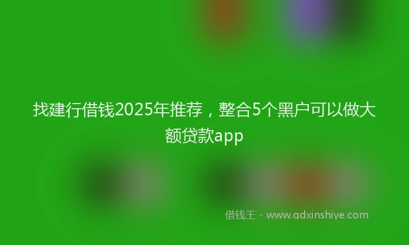 找建行借钱2025年推荐，整合5个黑户可以做大额贷款app