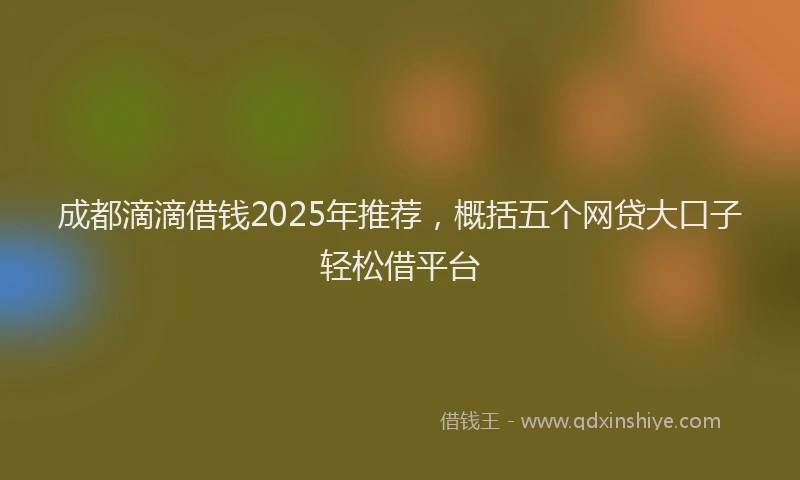成都滴滴借钱2025年推荐，概括五个网贷大口子轻松借平台