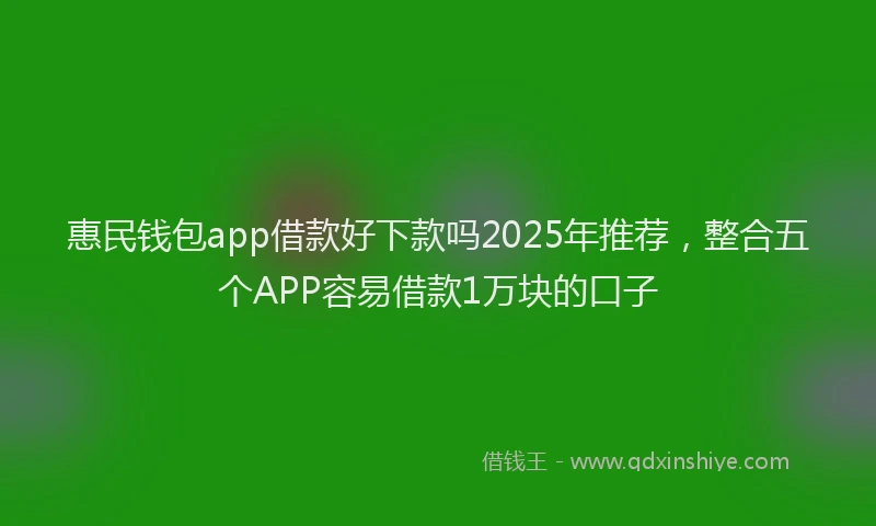 惠民钱包app借款好下款吗2025年推荐，整合五个APP容易借款1万块的口子