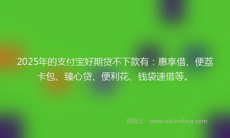 2025年的支付宝好期贷不下款有：惠享借、便荔卡包、臻心贷、便利花、钱袋速借等。