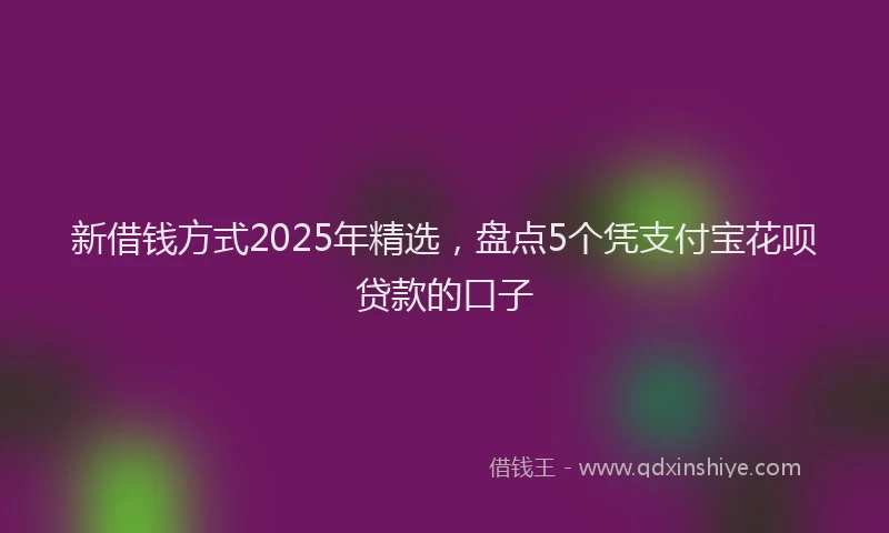 新借钱方式2025年精选，盘点5个凭支付宝花呗贷款的口子