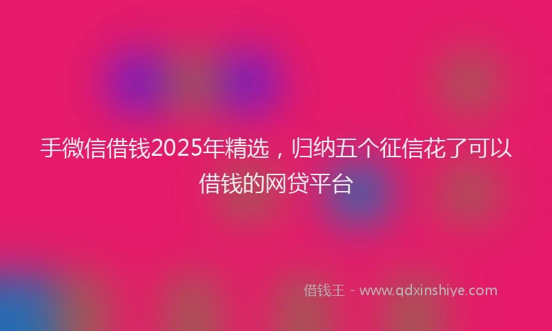 手微信借钱2025年精选，归纳五个征信花了可以借钱的网贷平台