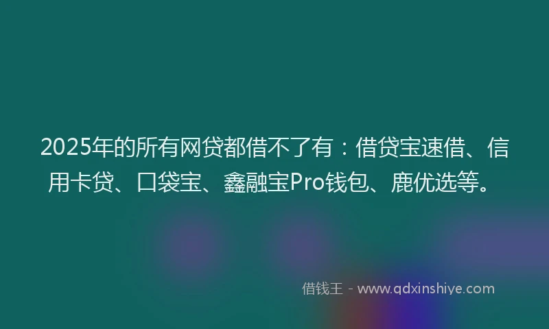 2025年的所有网贷都借不了有：借贷宝速借、信用卡贷、口袋宝、鑫融宝Pro钱包、鹿优选等。