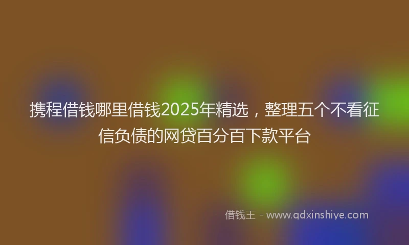 携程借钱哪里借钱2025年精选，整理五个不看征信负债的网贷百分百下款平台