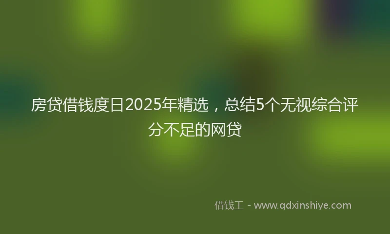 房贷借钱度日2025年精选，总结5个无视综合评分不足的网贷