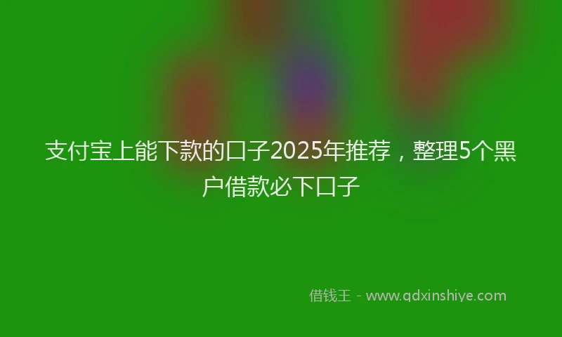 支付宝上能下款的口子2025年推荐，整理5个黑户借款必下口子