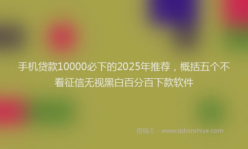 手机贷款10000必下的2025年推荐，概括五个不看征信无视黑白百分百下款软件