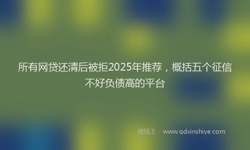 所有网贷还清后被拒2025年推荐，概括五个征信不好负债高的平台