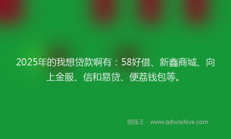 2025年的我想贷款啊有：58好借、新鑫商城、向上金服、信和易贷、便荔钱包等。