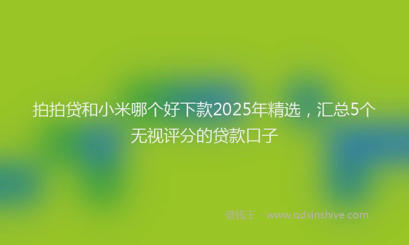 拍拍贷和小米哪个好下款2025年精选，汇总5个无视评分的贷款口子