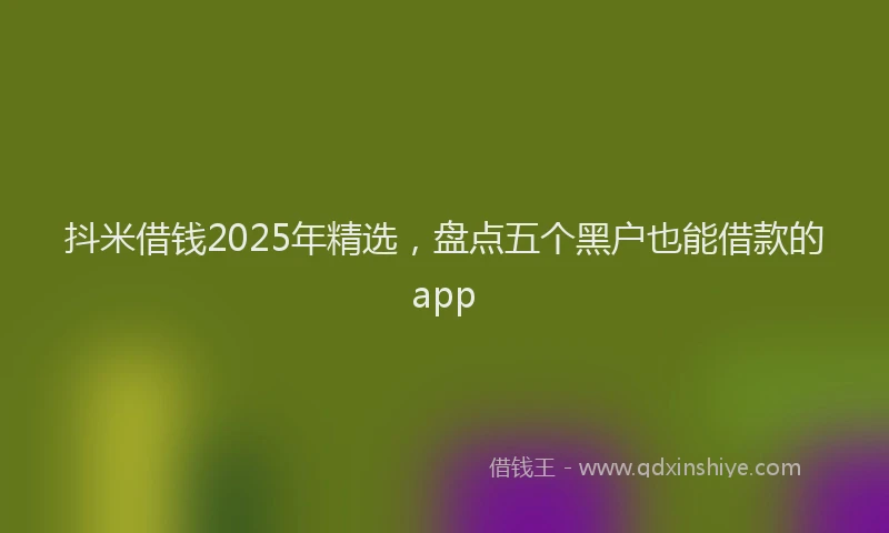 抖米借钱2025年精选，盘点五个黑户也能借款的app