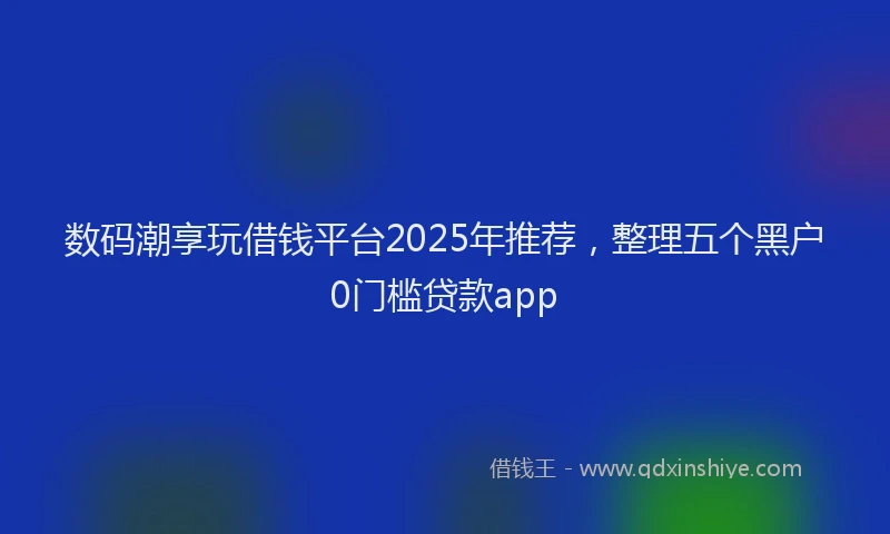 数码潮享玩借钱平台2025年推荐，整理五个黑户0门槛贷款app