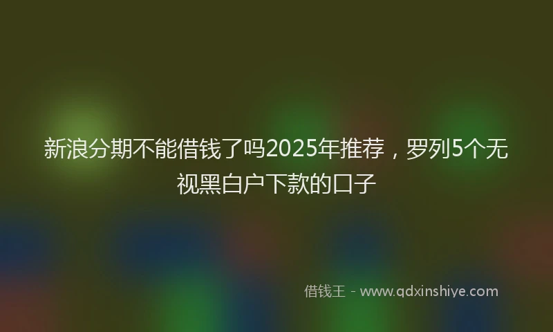 新浪分期不能借钱了吗2025年推荐，罗列5个无视黑白户下款的口子