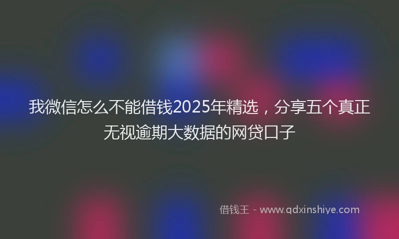我微信怎么不能借钱2025年精选，分享五个真正无视逾期大数据的网贷口子