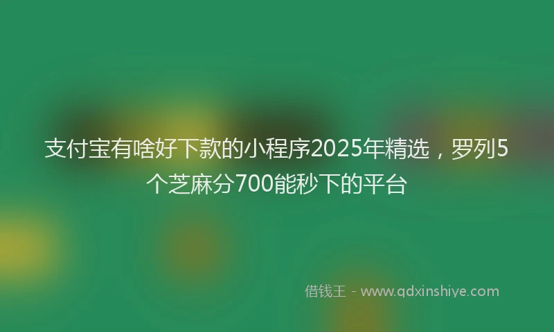支付宝有啥好下款的小程序2025年精选，罗列5个芝麻分700能秒下的平台