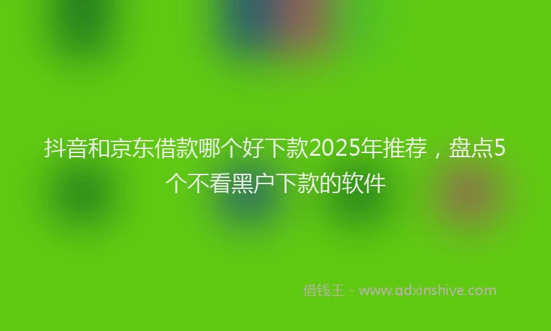 抖音和京东借款哪个好下款2025年推荐，盘点5个不看黑户下款的软件