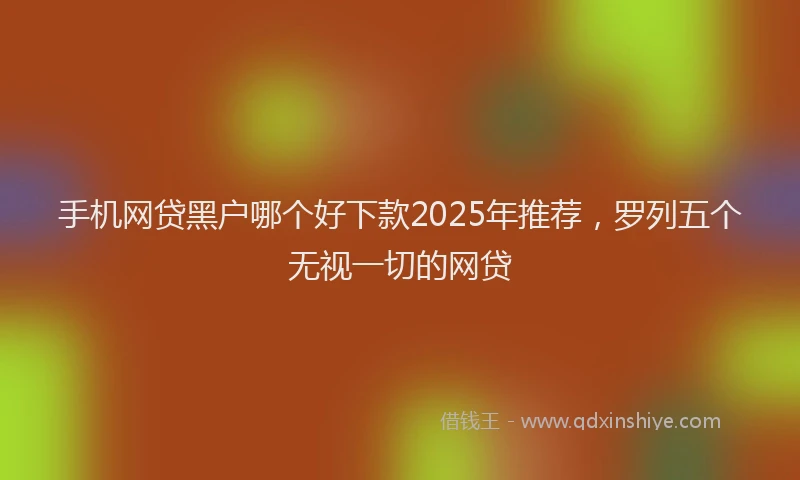 手机网贷黑户哪个好下款2025年推荐，罗列五个无视一切的网贷