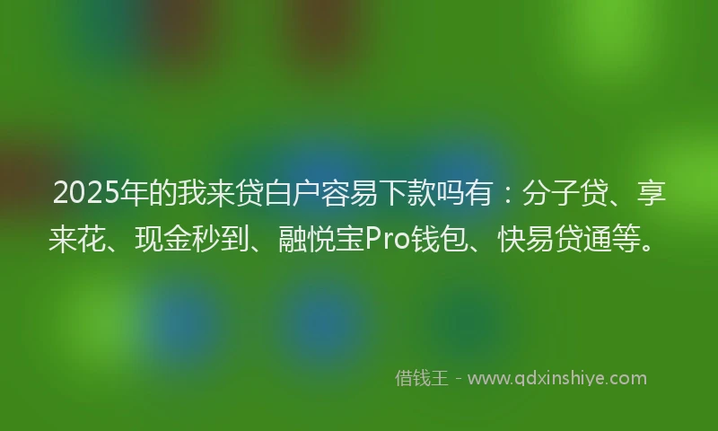 2025年的我来贷白户容易下款吗有：分子贷、享来花、现金秒到、融悦宝Pro钱包、快易贷通等。