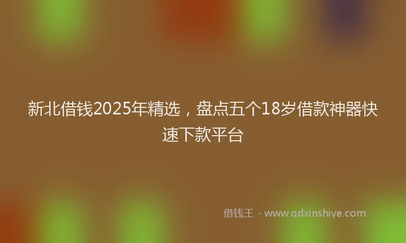 新北借钱2025年精选，盘点五个18岁借款神器快速下款平台