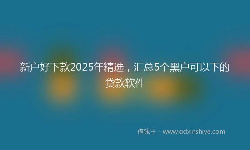 新户好下款2025年精选，汇总5个黑户可以下的贷款软件