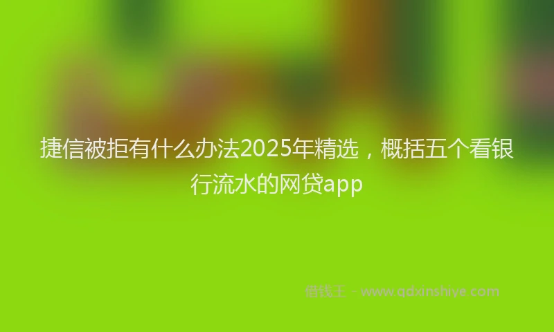 捷信被拒有什么办法2025年精选，概括五个看银行流水的网贷app