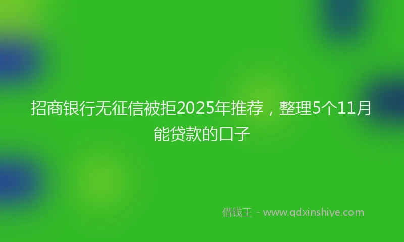 招商银行无征信被拒2025年推荐，整理5个11月能贷款的口子