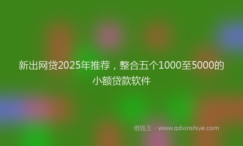 新出网贷2025年推荐，整合五个1000至5000的小额贷款软件