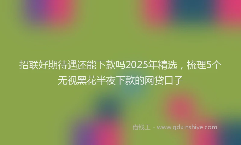 招联好期待遇还能下款吗2025年精选，梳理5个无视黑花半夜下款的网贷口子