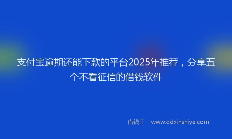 支付宝逾期还能下款的平台2025年推荐，分享五个不看征信的借钱软件