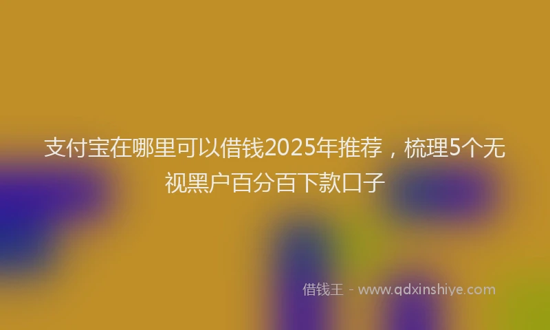 支付宝在哪里可以借钱2025年推荐，梳理5个无视黑户百分百下款口子