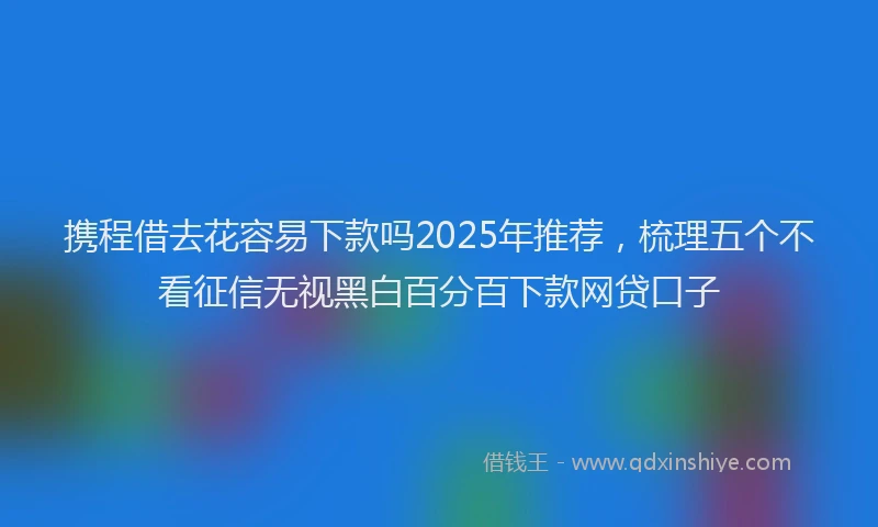 携程借去花容易下款吗2025年推荐，梳理五个不看征信无视黑白百分百下款网贷口子