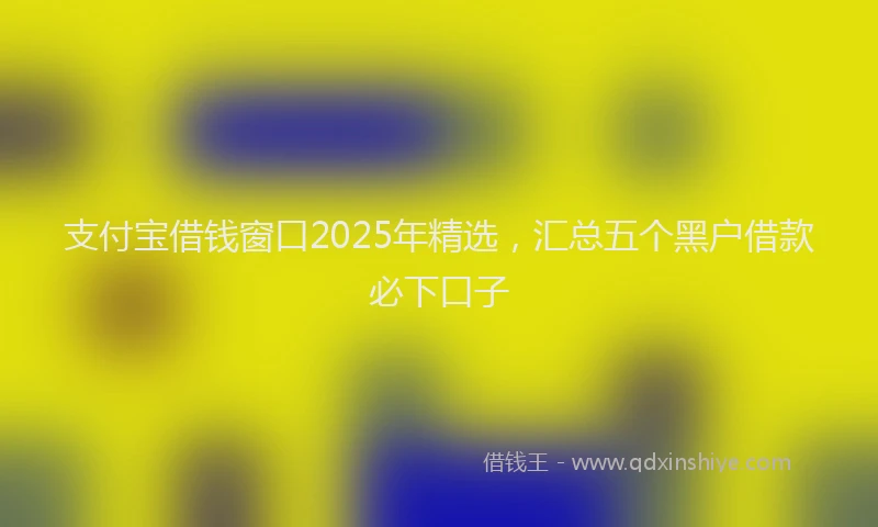 支付宝借钱窗口2025年精选，汇总五个黑户借款必下口子