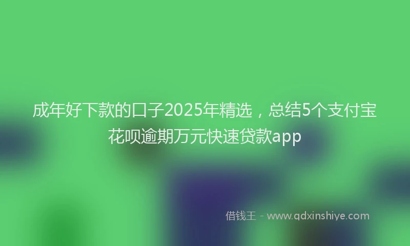 成年好下款的口子2025年精选，总结5个支付宝花呗逾期万元快速贷款app