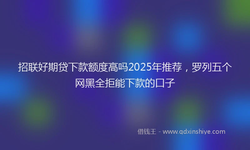 招联好期贷下款额度高吗2025年推荐，罗列五个网黑全拒能下款的口子