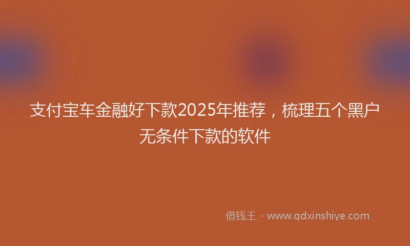支付宝车金融好下款2025年推荐，梳理五个黑户无条件下款的软件