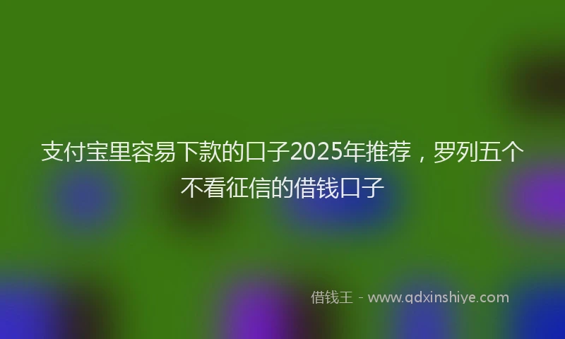 支付宝里容易下款的口子2025年推荐，罗列五个不看征信的借钱口子