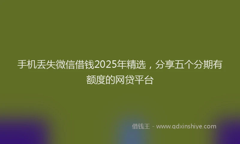 手机丢失微信借钱2025年精选，分享五个分期有额度的网贷平台