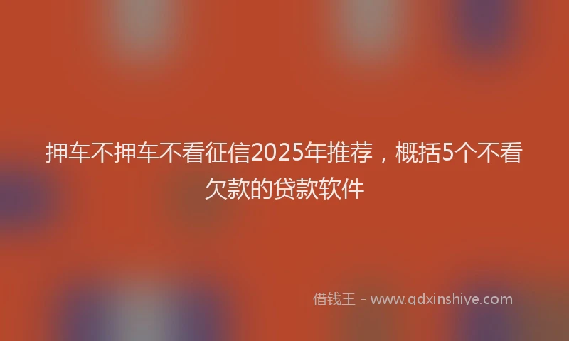 押车不押车不看征信2025年推荐，概括5个不看欠款的贷款软件