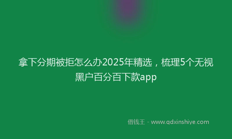 拿下分期被拒怎么办2025年精选，梳理5个无视黑户百分百下款app