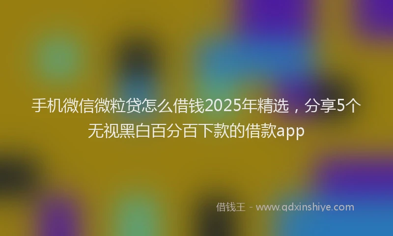 手机微信微粒贷怎么借钱2025年精选，分享5个无视黑白百分百下款的借款app