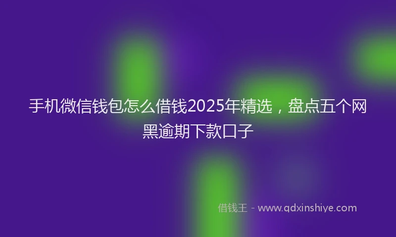 手机微信钱包怎么借钱2025年精选，盘点五个网黑逾期下款口子