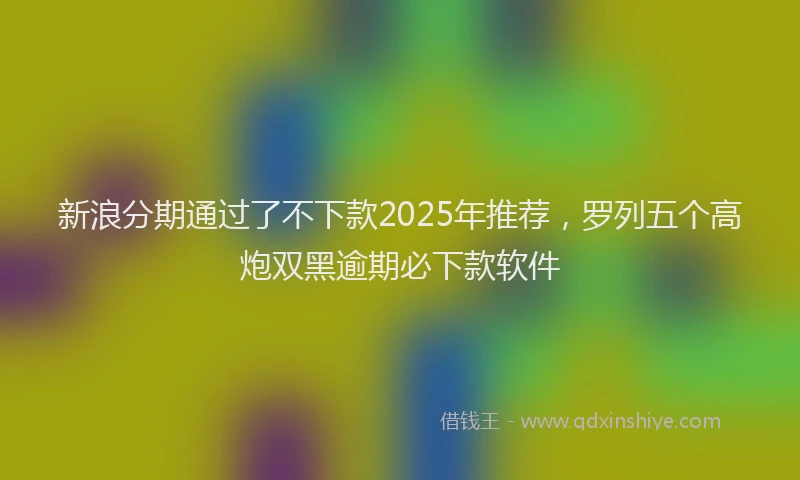 新浪分期通过了不下款2025年推荐，罗列五个高炮双黑逾期必下款软件