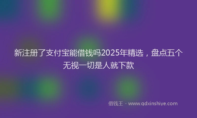 新注册了支付宝能借钱吗2025年精选，盘点五个无视一切是人就下款