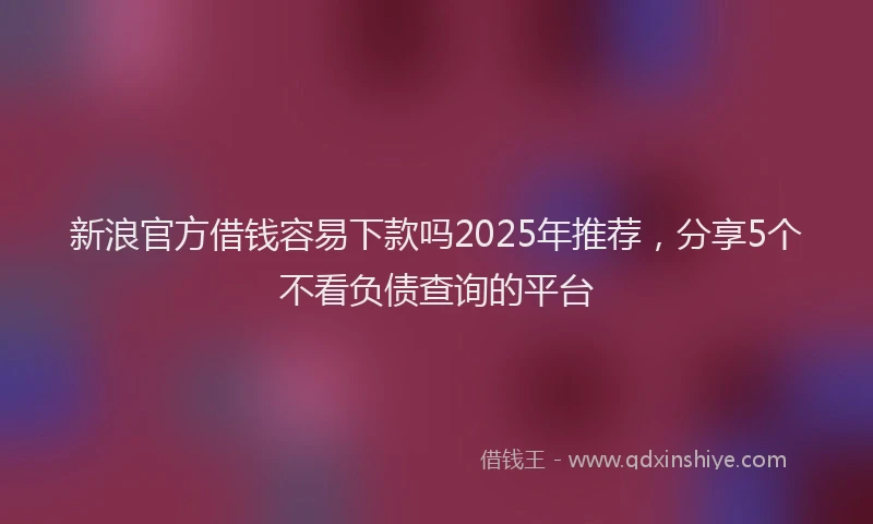新浪官方借钱容易下款吗2025年推荐，分享5个不看负债查询的平台