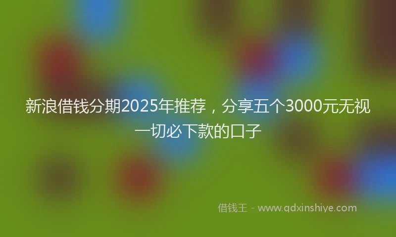 新浪借钱分期2025年推荐，分享五个3000元无视一切必下款的口子