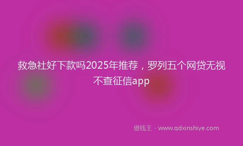 救急社好下款吗2025年推荐，罗列五个网贷无视不查征信app